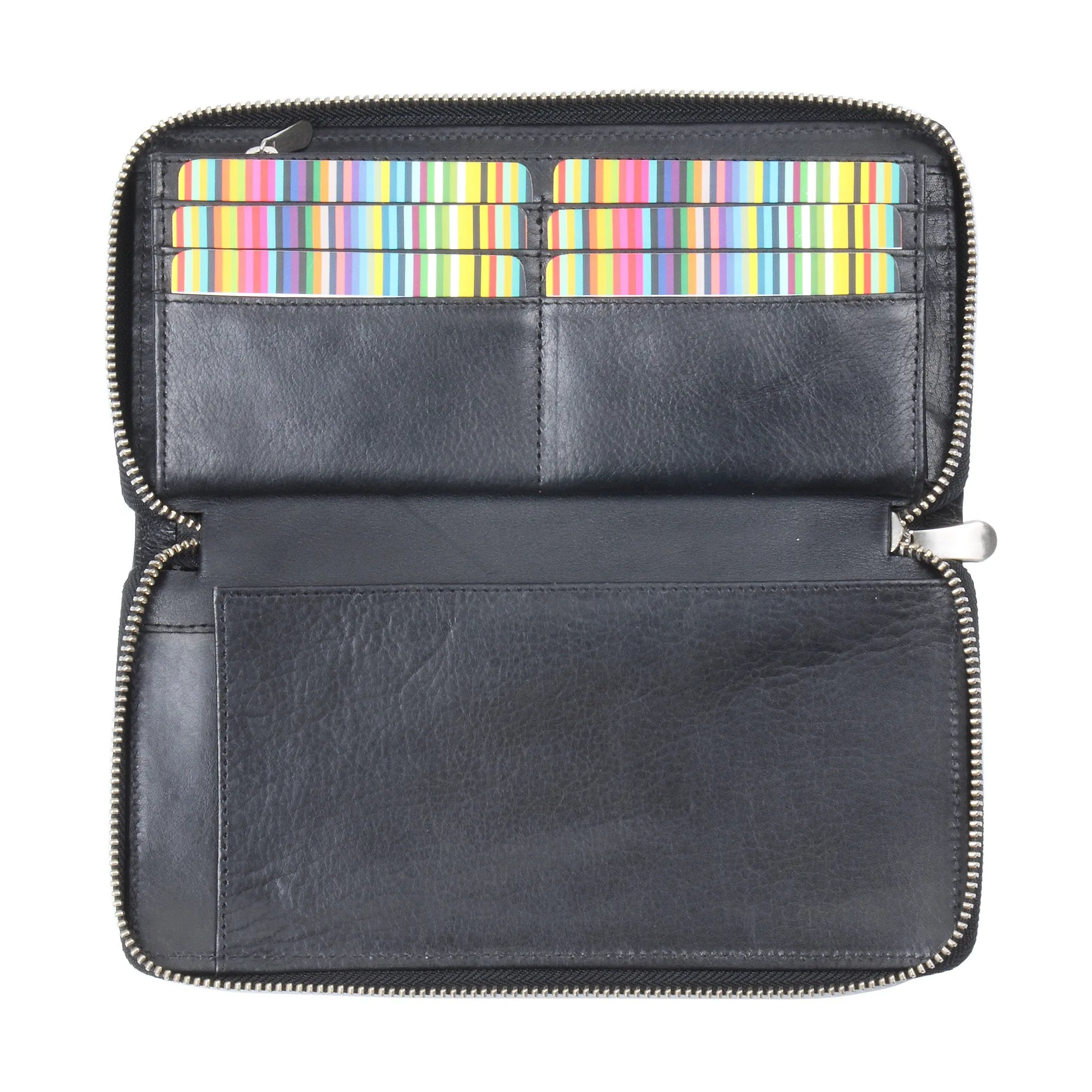 301900-BL Zippered Travel Organizer in Black Leather | Style n Craft